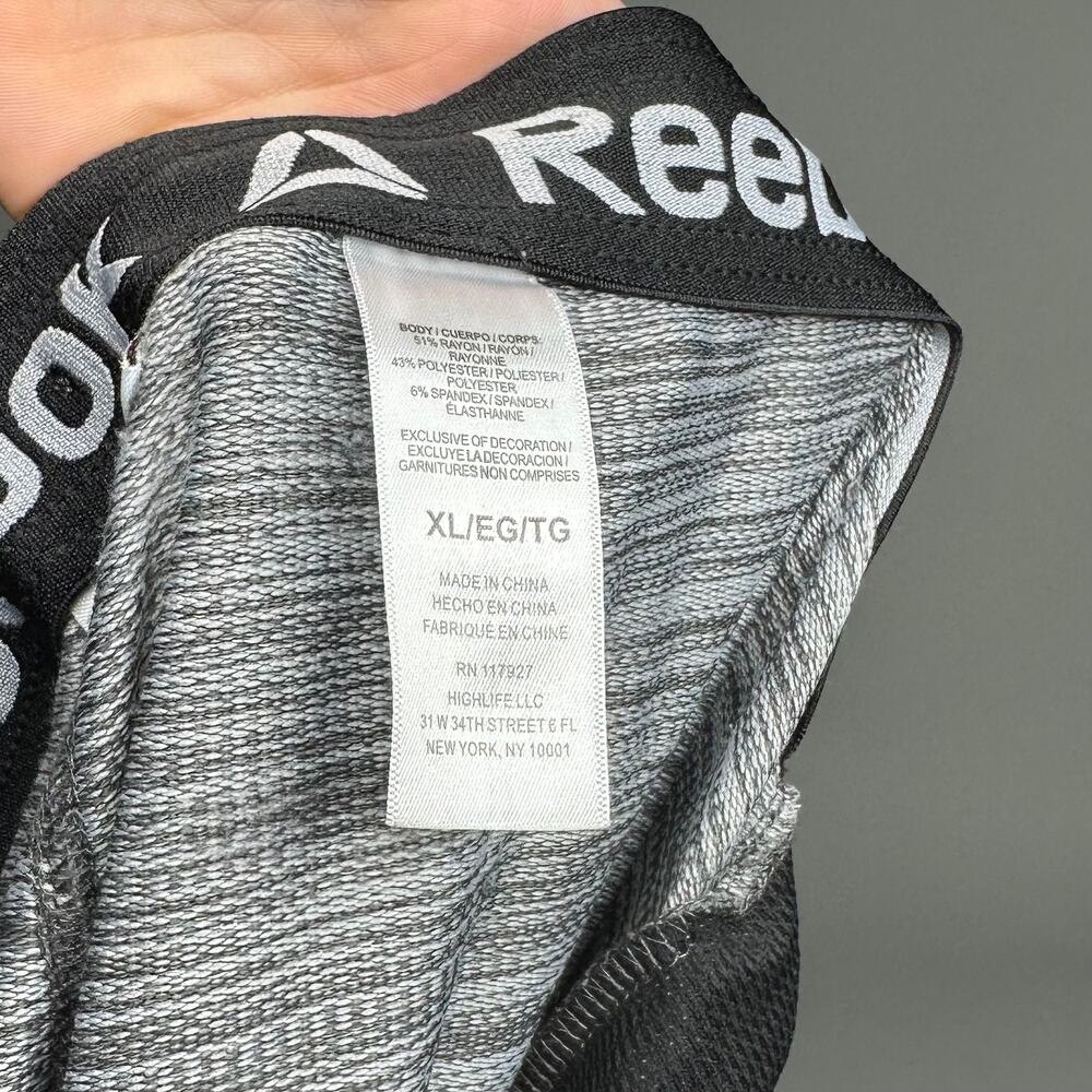 Vintage Y2K Reebok Sweatpants Mens XL Dark Grey Polyester Joggers Subtle Logo - Picture 4 of 4